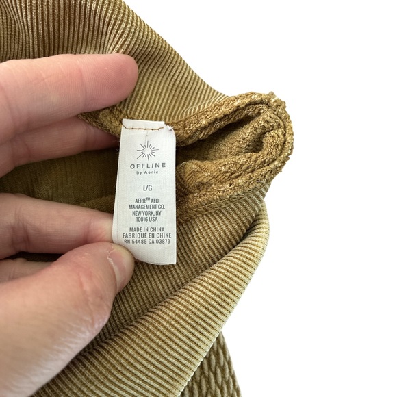 Offline by Aerie Gold seamless cable high waisted Leggings large - Picture 4 of 8